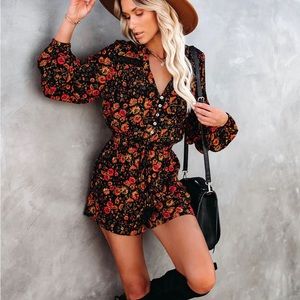 VICI - “Plant Smiles Harvest Love” Button Down Romper